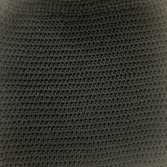 Macrame black purse with round handles - Picture 4 of 5